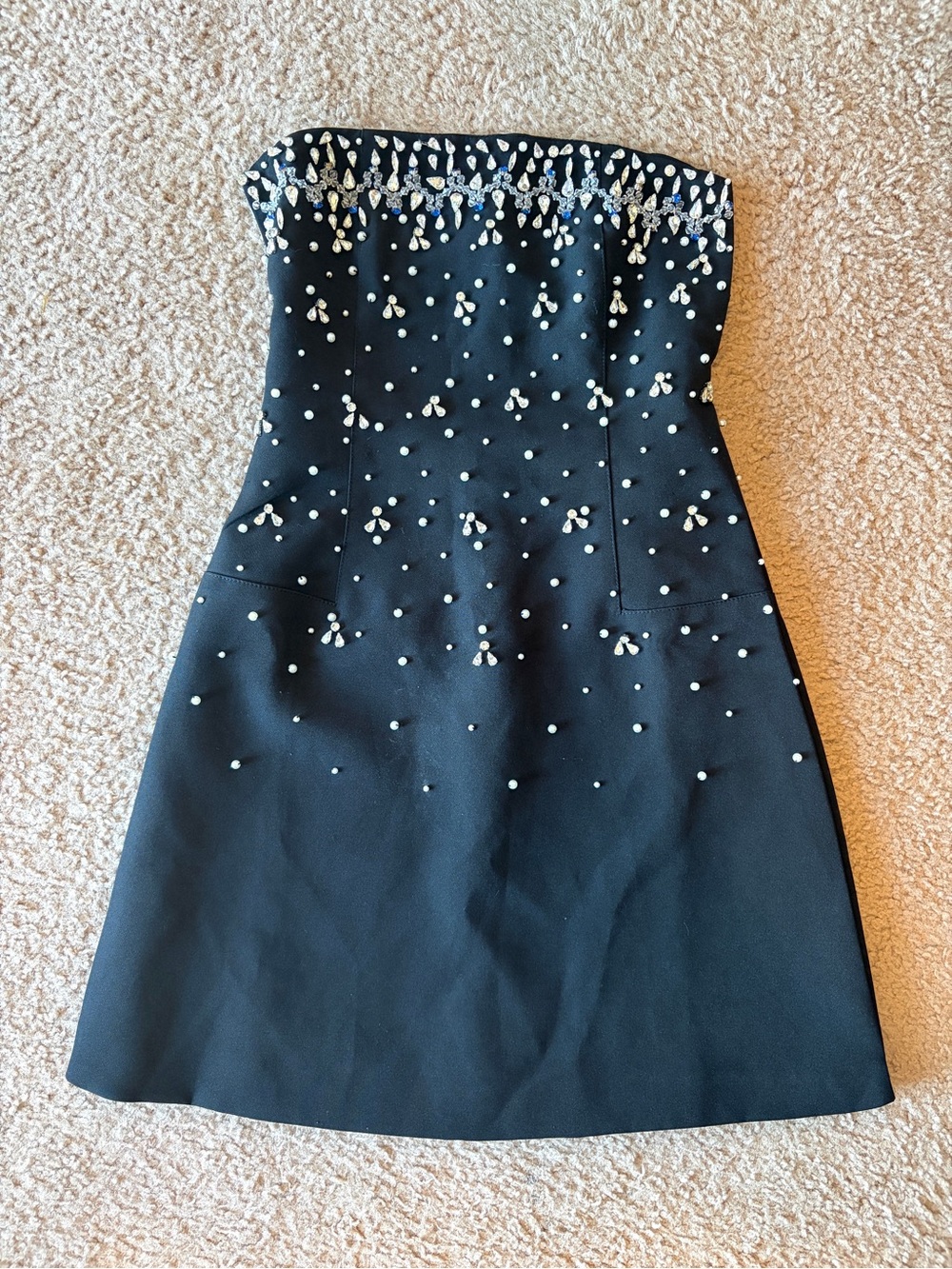 Bejeweled Little Black Backless Dress